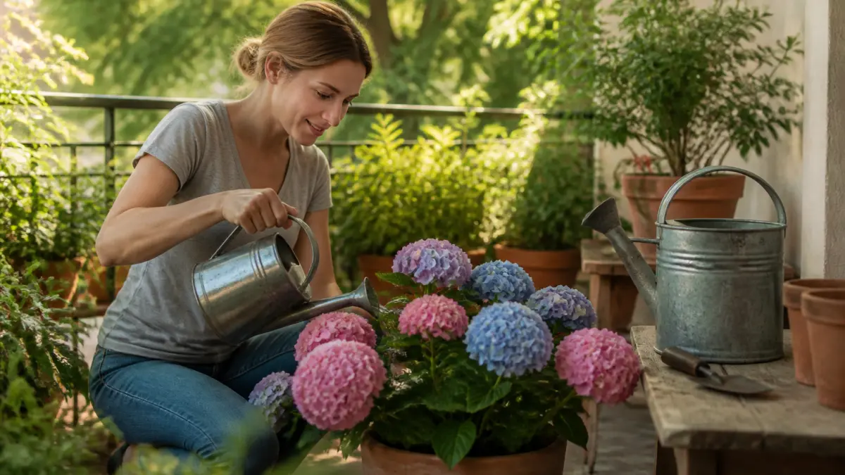 Hortensia en pot : exposition, arrosage et taille à respecter