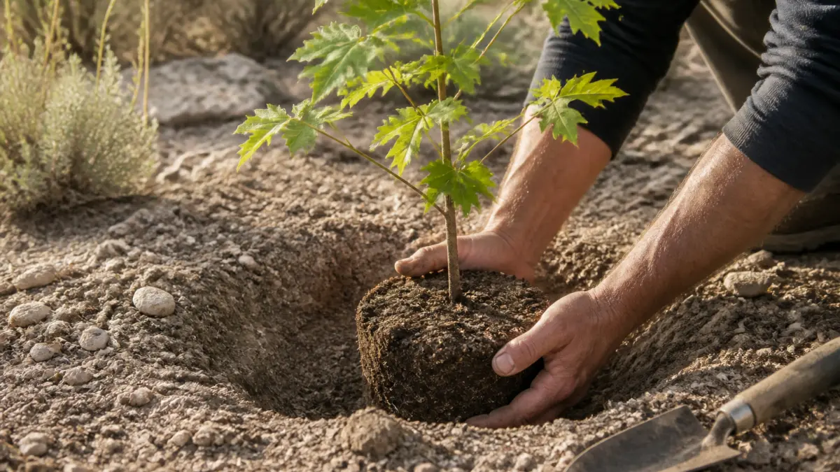 Planter un érable de Montpellier : le geste qui garantit sa reprise