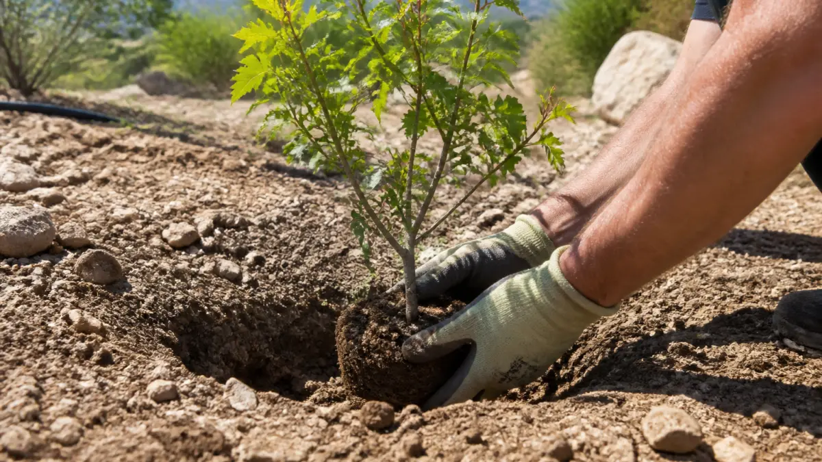 Planter un érable de Montpellier : le geste qui garantit sa reprise