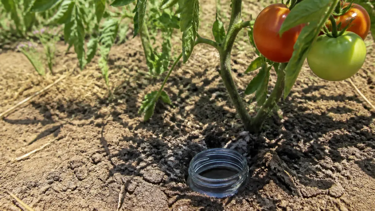 Bouteille retournée aux pieds des tomates : l'astuce canicule