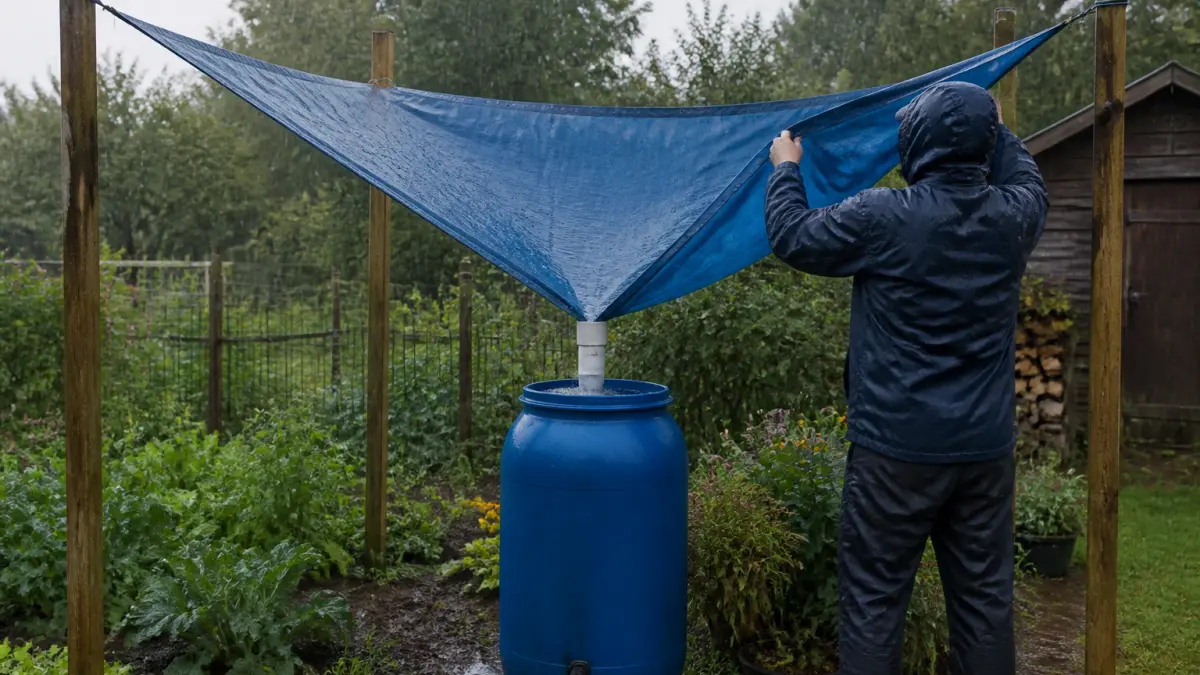 Récupérer l’eau de pluie sans gouttière : solutions possibles au jardin